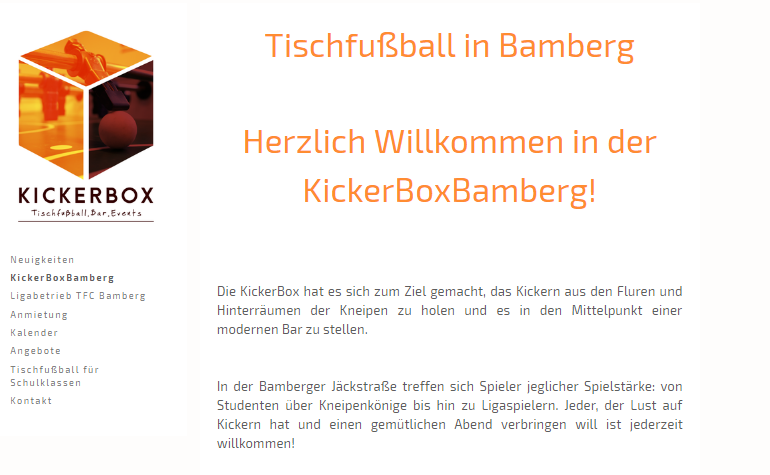 Die Homepage der KickerBox ist online!
